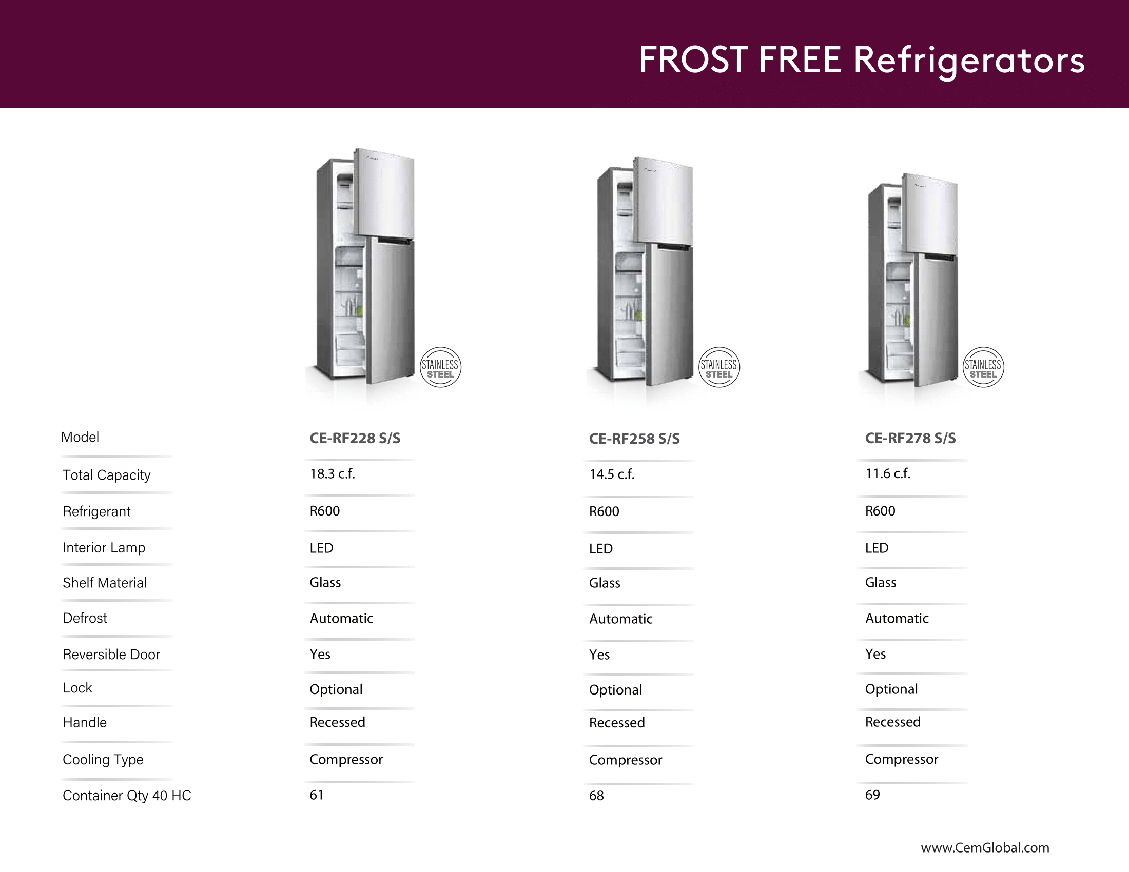 FROST FREE Refrigerators